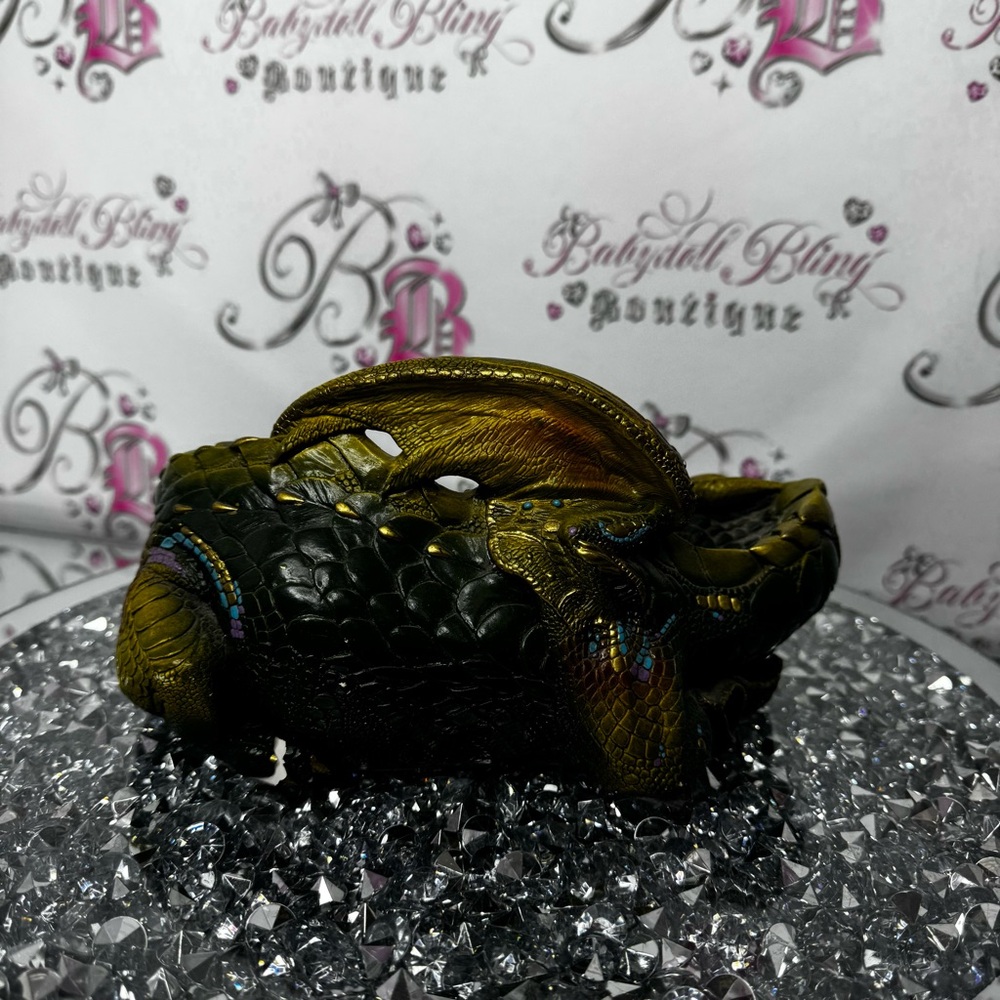 Windstone editions Hollywood California Decorative Dragon Figurine Green purple - Picture 9 of 10